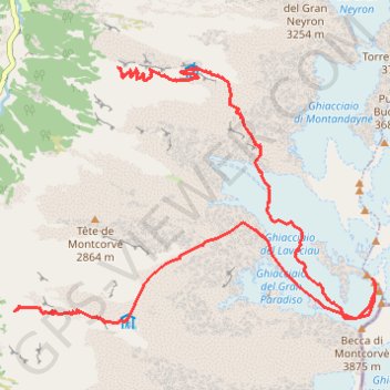 Ascension du Grand Paradis en boucle GPS track, route, trail