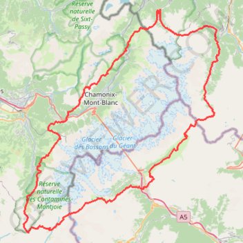 Tour du Mont Blanc complet GPS track, route, trail