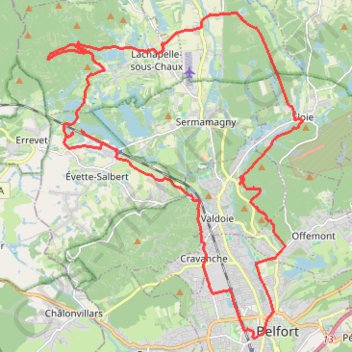 Trois montées au nord de Belfort GPS track, route, trail