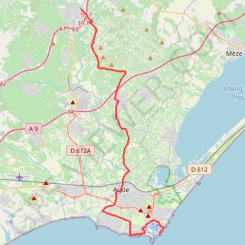 V2 - Pézenas - Cap d'Agde GPS track, route, trail