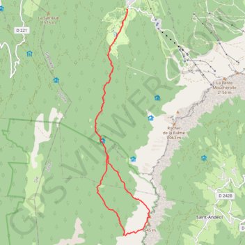 Les Roches Rousses par le Purgatoire GPS track, route, trail