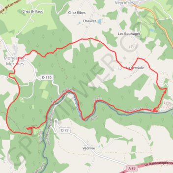 Les Ermites - Monestier-Merlines - Pays de Haute Corrèze GPS track, route, trail