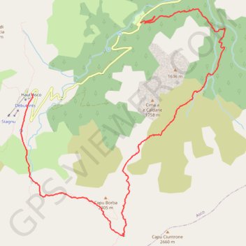 Asco - Lac d'argent (Monte Cinto) GPS track, route, trail