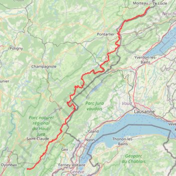 Grande Traversée du Jura 2018 (GTJ) GPS track, route, trail