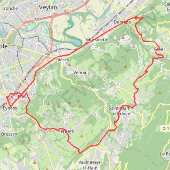 Eybens, Domène, Revel, Poisat GPS track, route, trail
