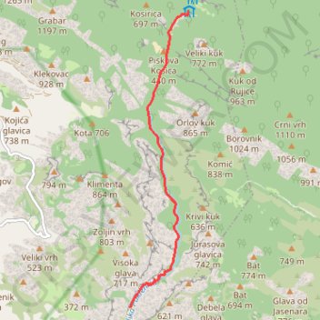 PAKLENICA (500m) GPS track, route, trail