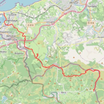 Étape 01 Hendaye - Col de Lizuniaga GPS track, route, trail