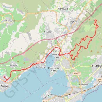 Mèze la Gardiole GPS track, route, trail