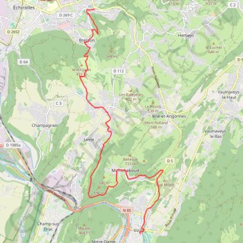 Eybens -Vizille par Montchabout GPS track, route, trail