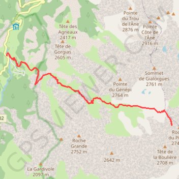 Tête de la Boulière GPS track, route, trail