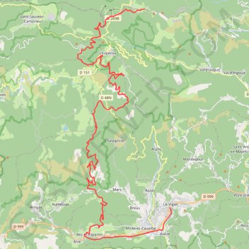 Descente de l'Aigoual - Le Vigan GPS track, route, trail