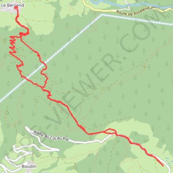 Bersend, col du Pré GPS track, route, trail