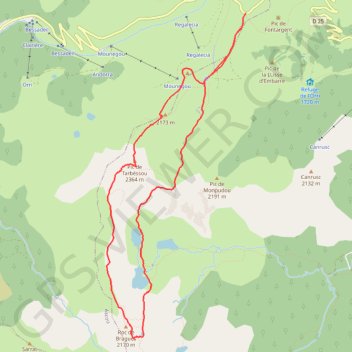 Le pic du Tarbésou GPS track, route, trail