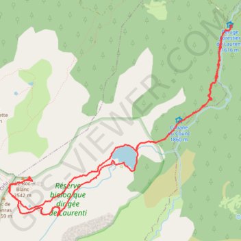 Roc Blanc et Etang Laurenti (Ariège) GPS track, route, trail