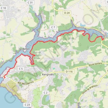 RIA DU BELON GPS track, route, trail