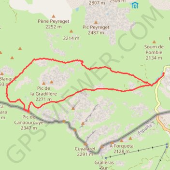 Canaourouyes - cirque d'aneu - vallon ravin d'astu GPS track, route, trail