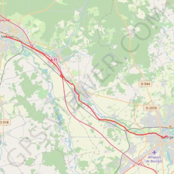 15 Vierzon-Bourges: 33.90 km GPS track, route, trail