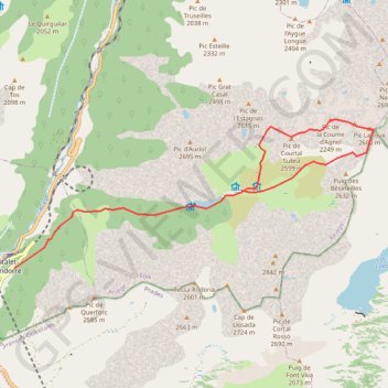 Crête du Pic de Courtal Subra au Puig de Lanós par les Bésines GPS track, route, trail