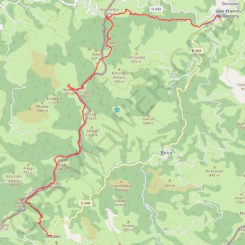 Baïgorry les Aldudes GPS track, route, trail