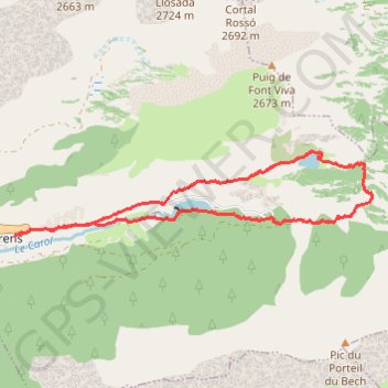 Vallée du Carol, balade raquettes GPS track, route, trail