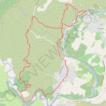 De Balazuc à Chauzon GPS track, route, trail