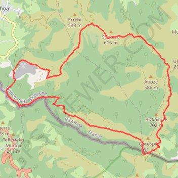 Col de Gorospil 662m GPS track, route, trail
