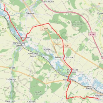 Ailly sur somme GPS track, route, trail