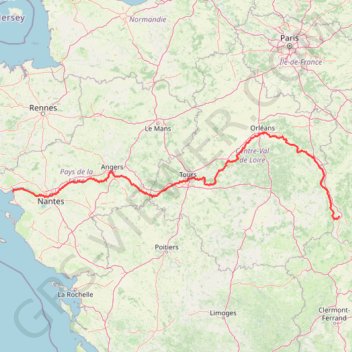 La Loire à Vélo GPS track, route, trail