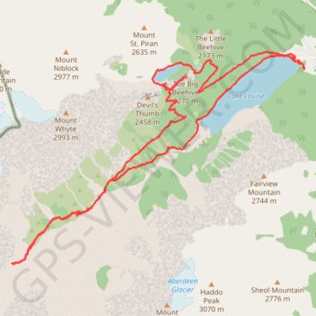 Lake Louise - Plain of 6 Glaciers - Lake Agnes GPS track, route, trail