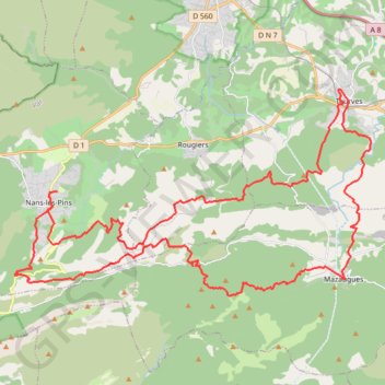 Escapade VTT vers Mazaugues et Tourves GPS track, route, trail