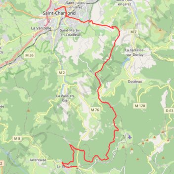 Descente du Bessat à Saint Chamond GPS track, route, trail