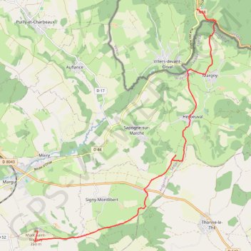 Randonnée des Abbayes (Orval - Saint-Walfroy) GPS track, route, trail