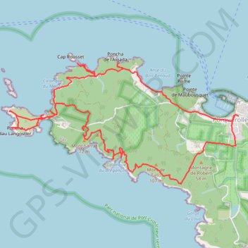 Plage Langoustier - Porquerolles GPS track, route, trail