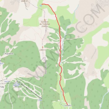Souliers-Lac de Souliers GPS track, route, trail