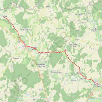 De Leffond à Dampierre-sur-Salon GPS track, route, trail