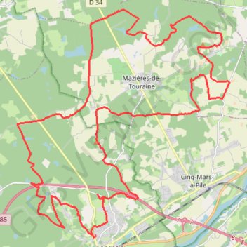 Rando Gadoue - Langeais GPS track, route, trail