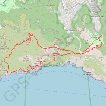 Trois Arches Homme mort Calanques GPS track, route, trail
