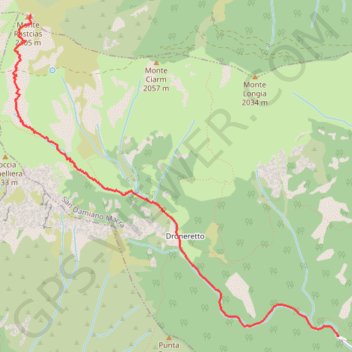 Monte Rastciàs GPS track, route, trail