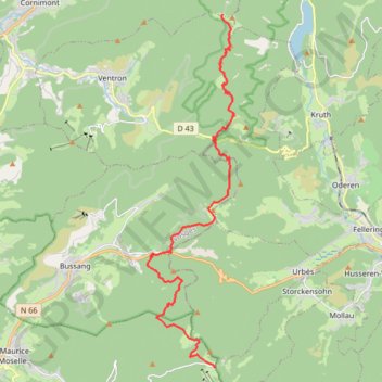 Rouge Gazon - Bussang - Col d'Oderen - Ventron GPS track, route, trail