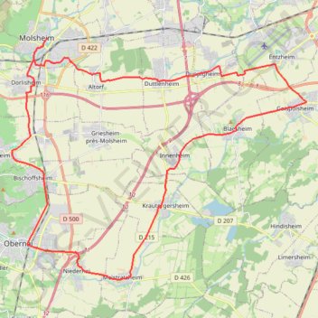 Circuit cyclo de Molsheim à Obernai via Entzheim - Molsheim GPS track, route, trail