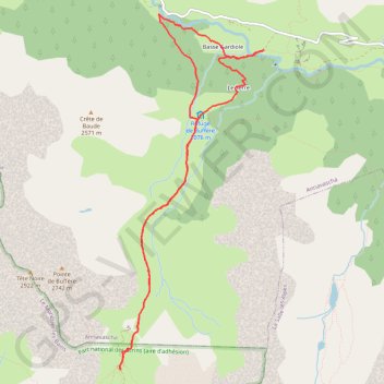 Chalet et col de Buffère GPS track, route, trail