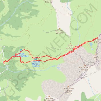 La Goenne par le col des Porthets (Aravis) GPS track, route, trail