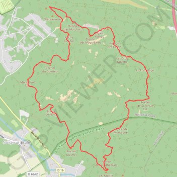 Les 25 bosses - En forêt de Fontainebleau GPS track, route, trail