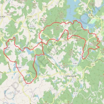St Pardoux 32 kms GPS track, route, trail