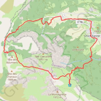 Tête Chevalière GPS track, route, trail