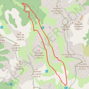 Lac de lignin GPS track, route, trail