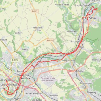 Cergy Parmain Berges de l'Oise GPS track, route, trail