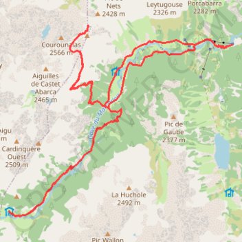 Pont d'Espagne - Refuge Wallon Marcadau - Col d'Haugade GPS track, route, trail