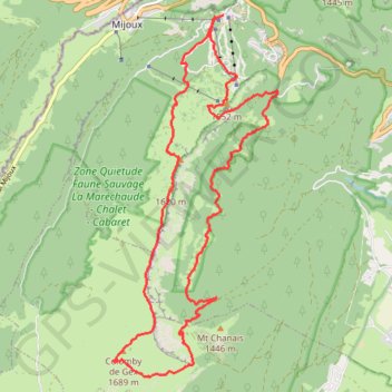 Rando depuis le col de La Faucille Haut-Jura GPS track, route, trail