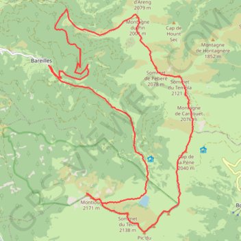 Tour Bareilles - Montious - Lion - Mont Né - Pin GPS track, route, trail